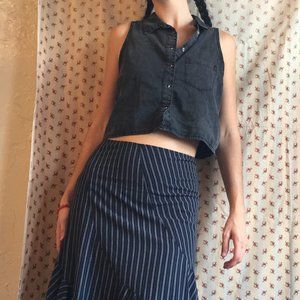 SOLD - Denim Western Style Button Down Tank Top